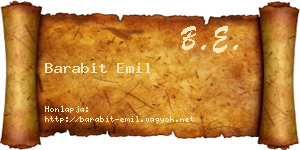 Barabit Emil névjegykártya
